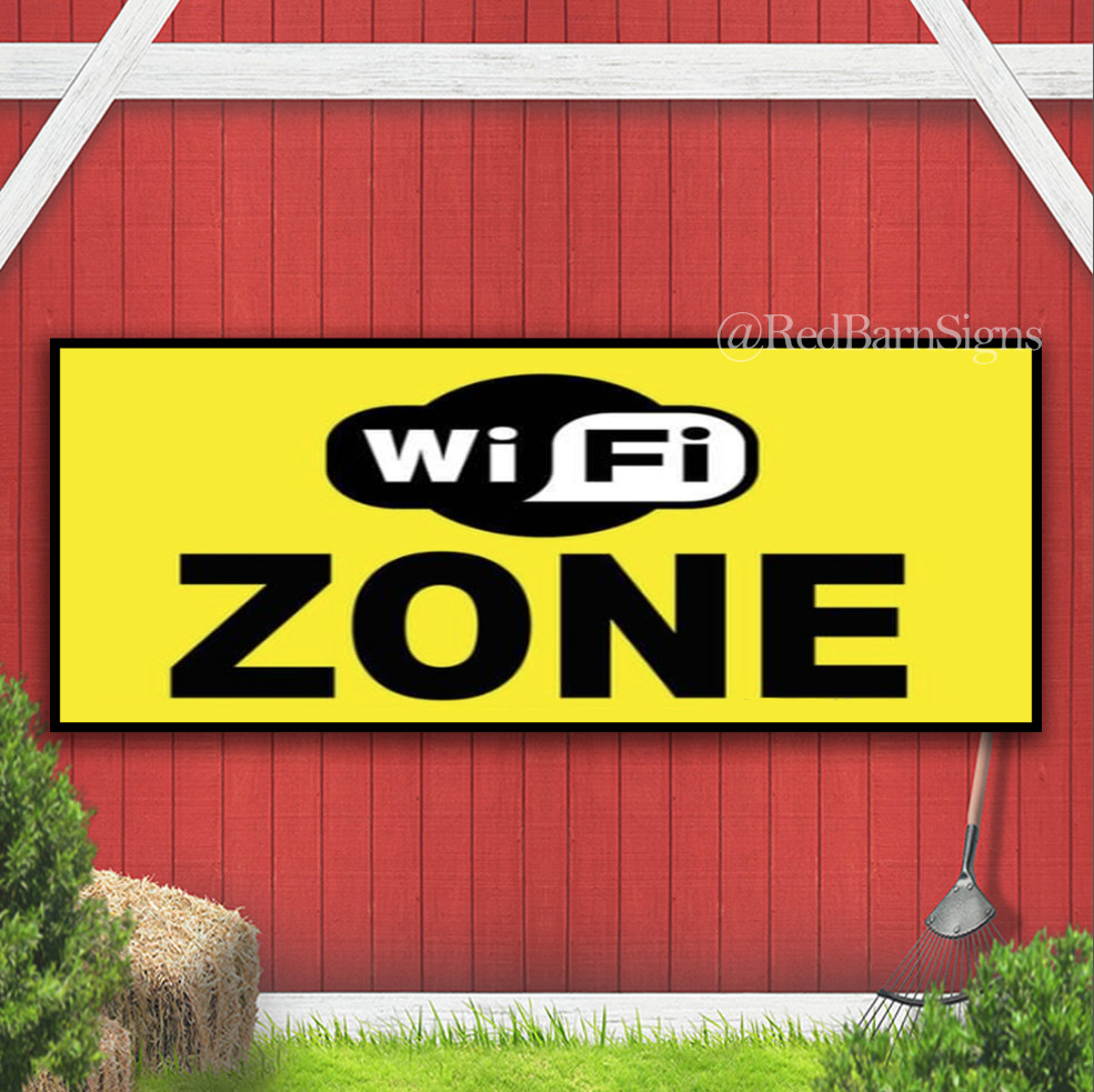 Wifi Zone Indoor Outdoor Banner Sign with grommets