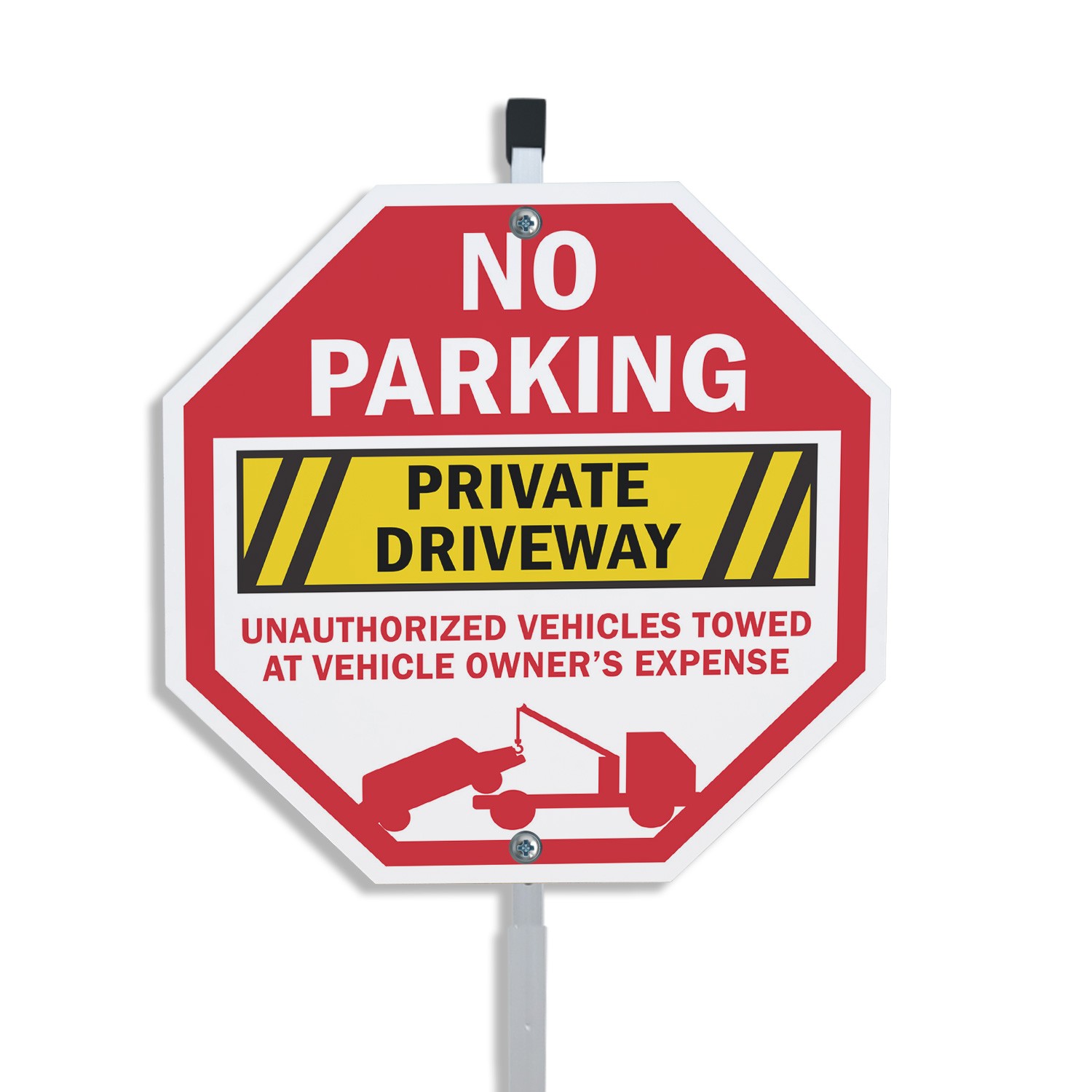 No Parking Private Driveway Unaut Octagon Sign With Stake Weather Resistant