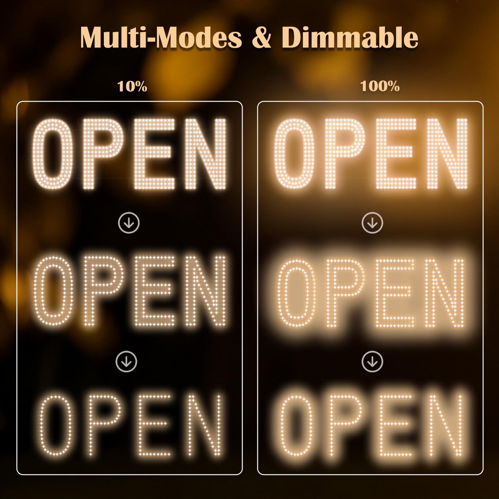 Open Signs for Business, 30″x10″ Big & Bright Open Sign with Remote Control D…