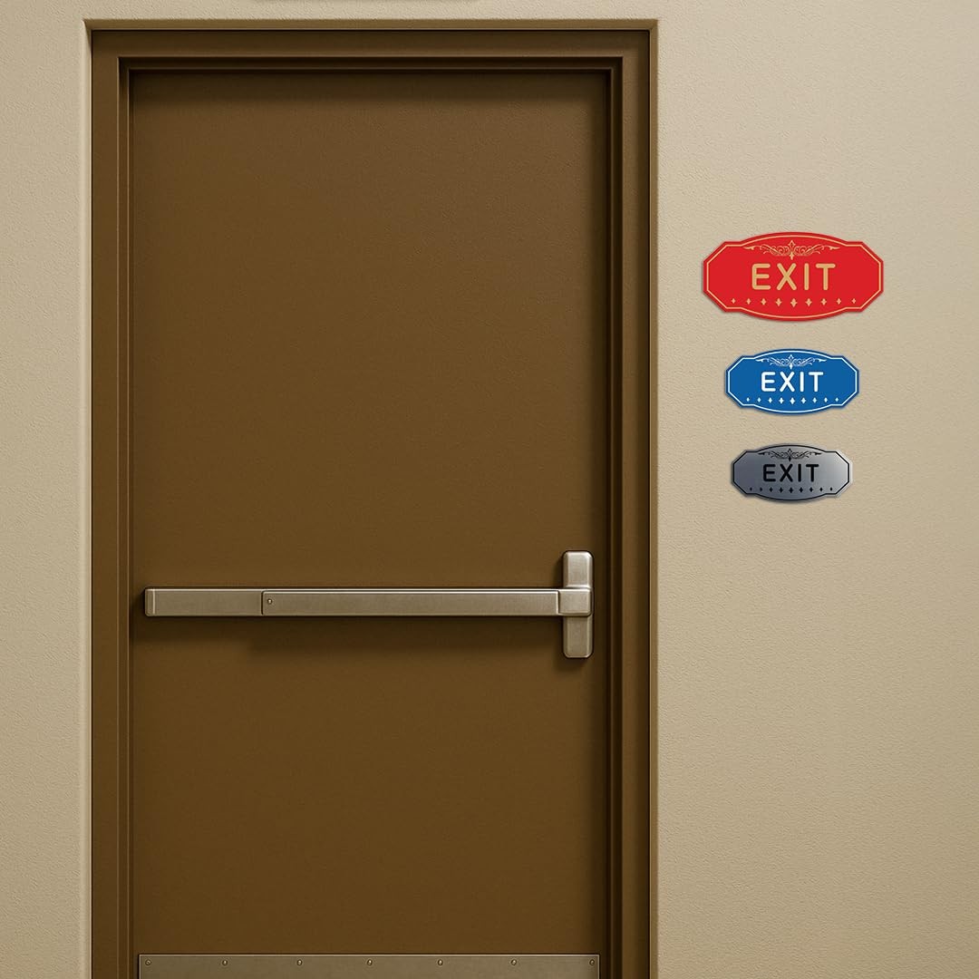 Exit Victorian Sign (Red) – Small 3″ X 6″