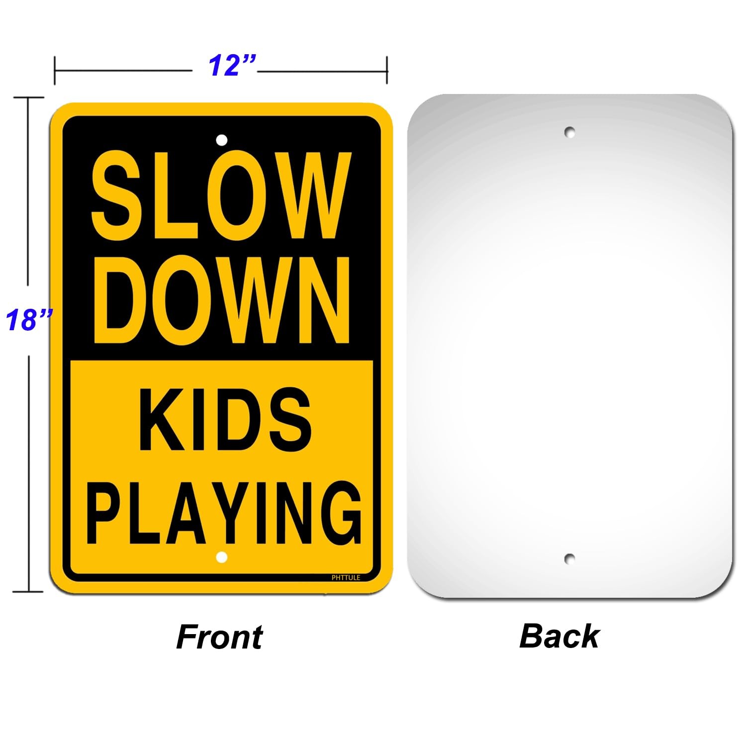 Slow Down Kids Playing Sign,18 x12 Inches Children at Play Sign for Street, R…