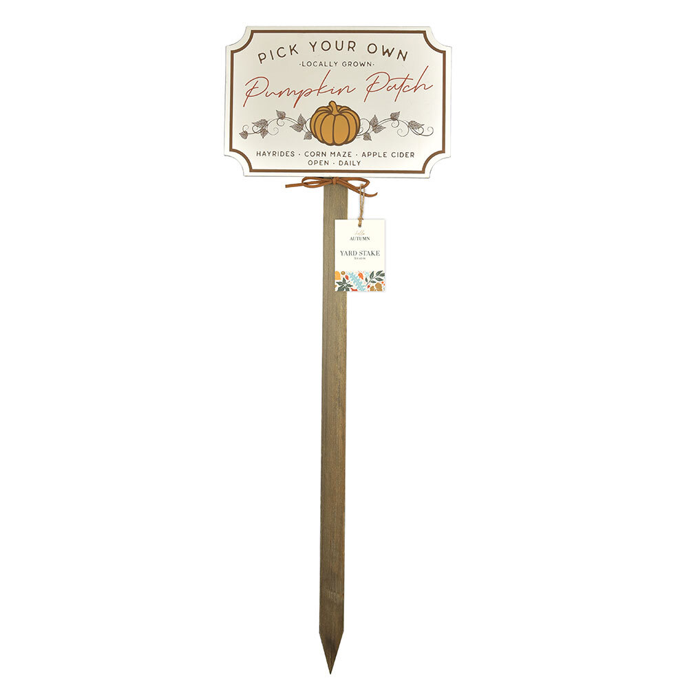Enchante Pick Your Own Pumpkin Patch Yard Stake MDF & Wood 14Wx40H