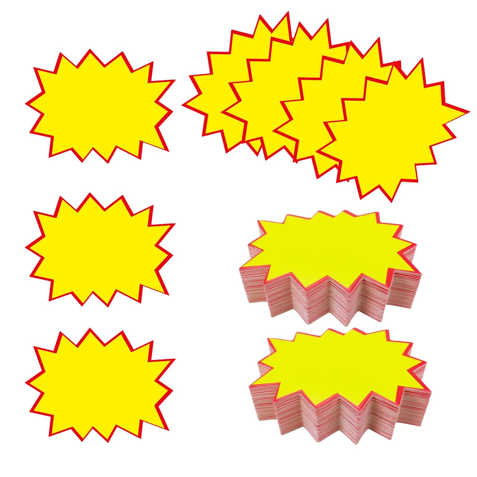 200 Pieces Star Burst Signs 2.75 x 2 Inch Blank