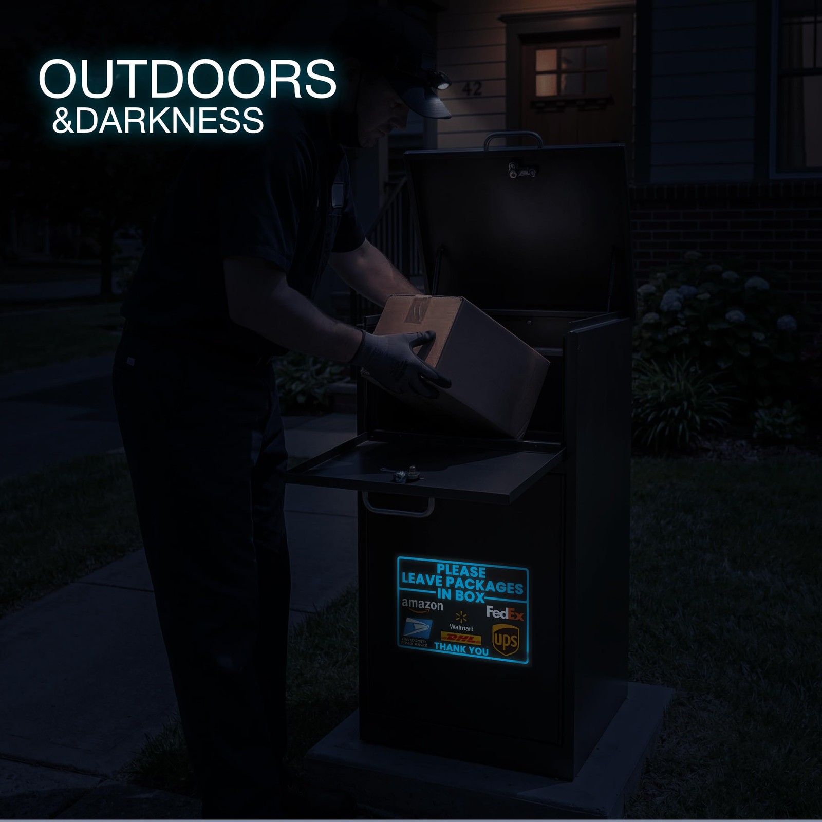 Leave Packages in Box Sticker, 10 X 7 Inch Reflective Package Delivery Sign with