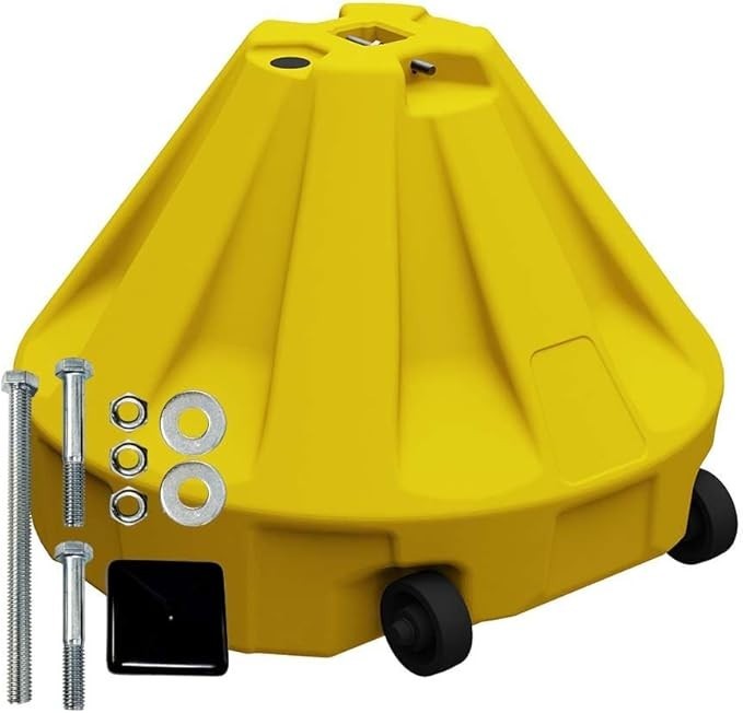 Roll-A-Post Portable Sign Post Base for 24″ X 24″ or Smaller Signs Yellow