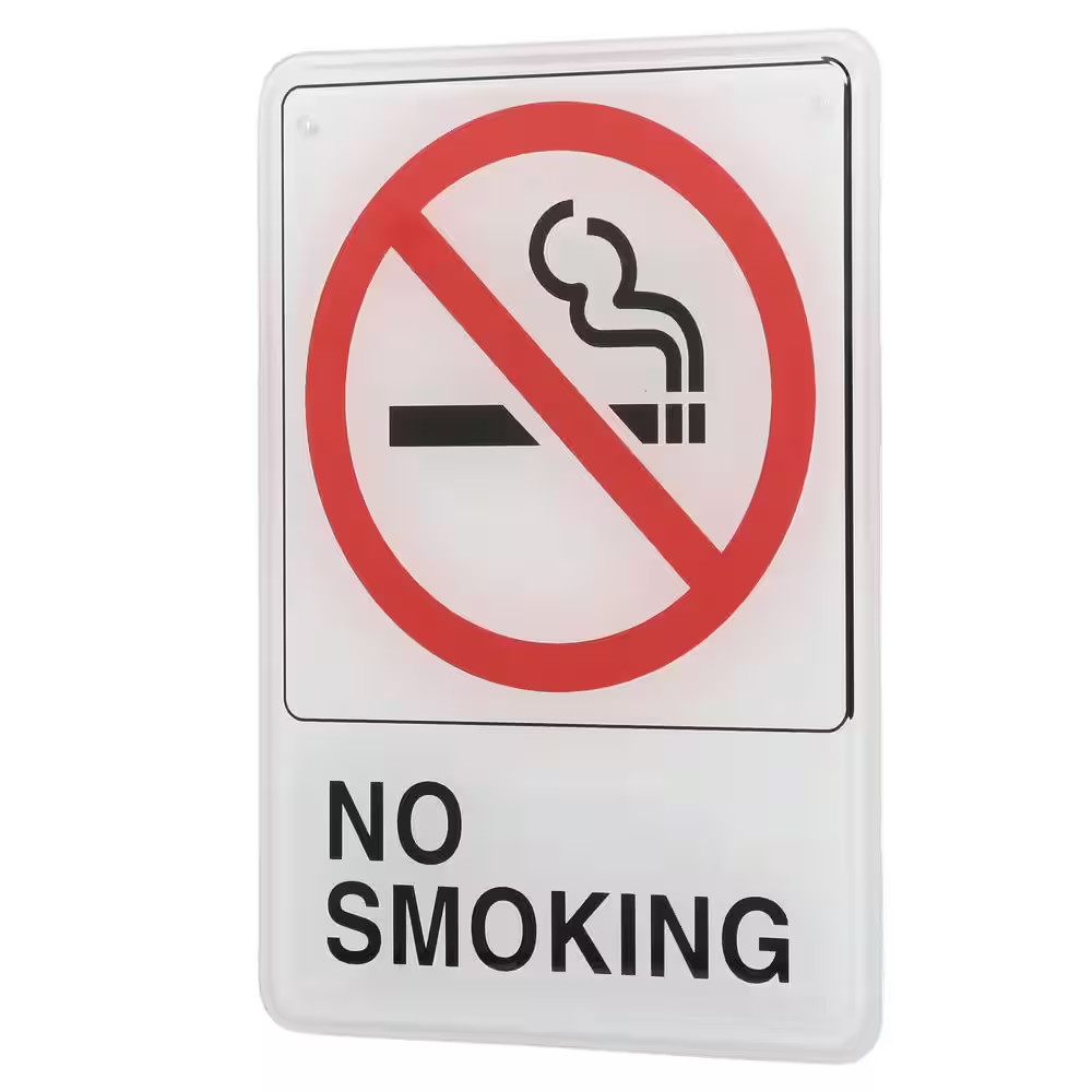 5 In. X 7 In. Plastic No Smoking Sign