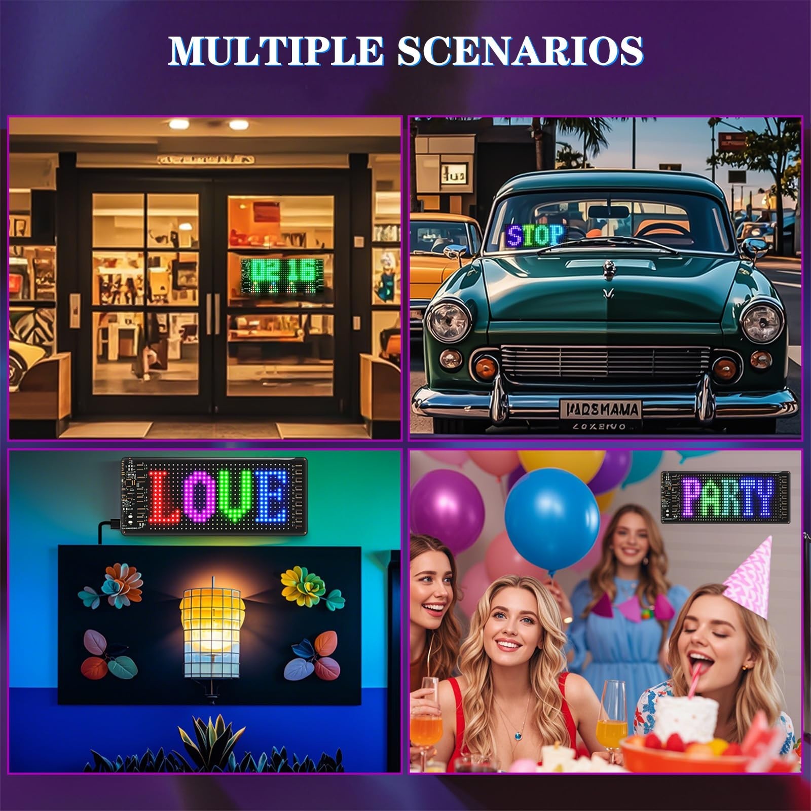 Programmable LED Matrix Sign – Flexible 7×3 Panel for Car, Desk & Events