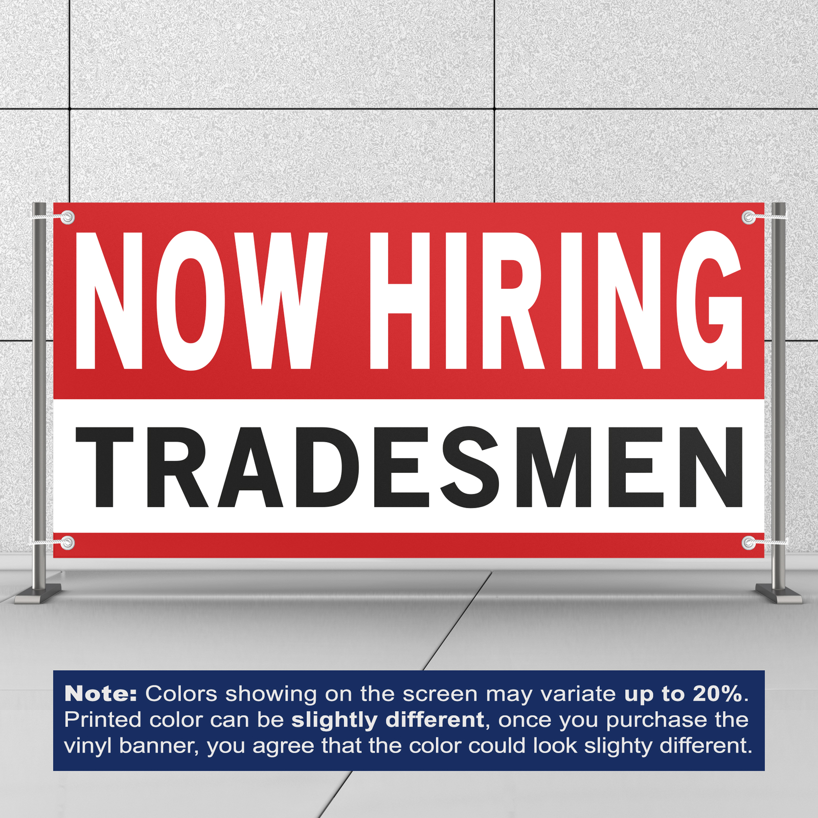 Now Hiring Tradesmen 13 oz Heavy Duty Vinyl Banner Jobs Available Tradesperson