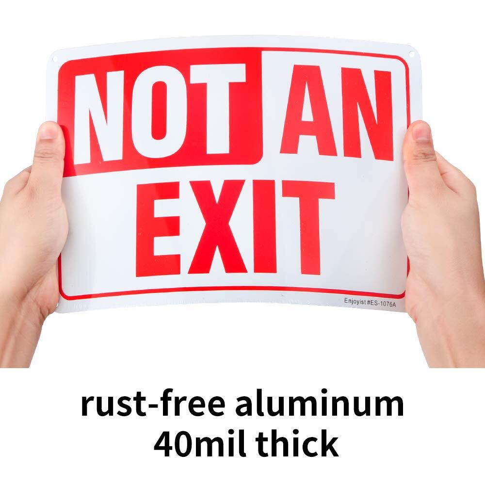 2PCS Not an Exit Sign 10″x7″ Reflective Rust-Free Aluminum UV-Protected