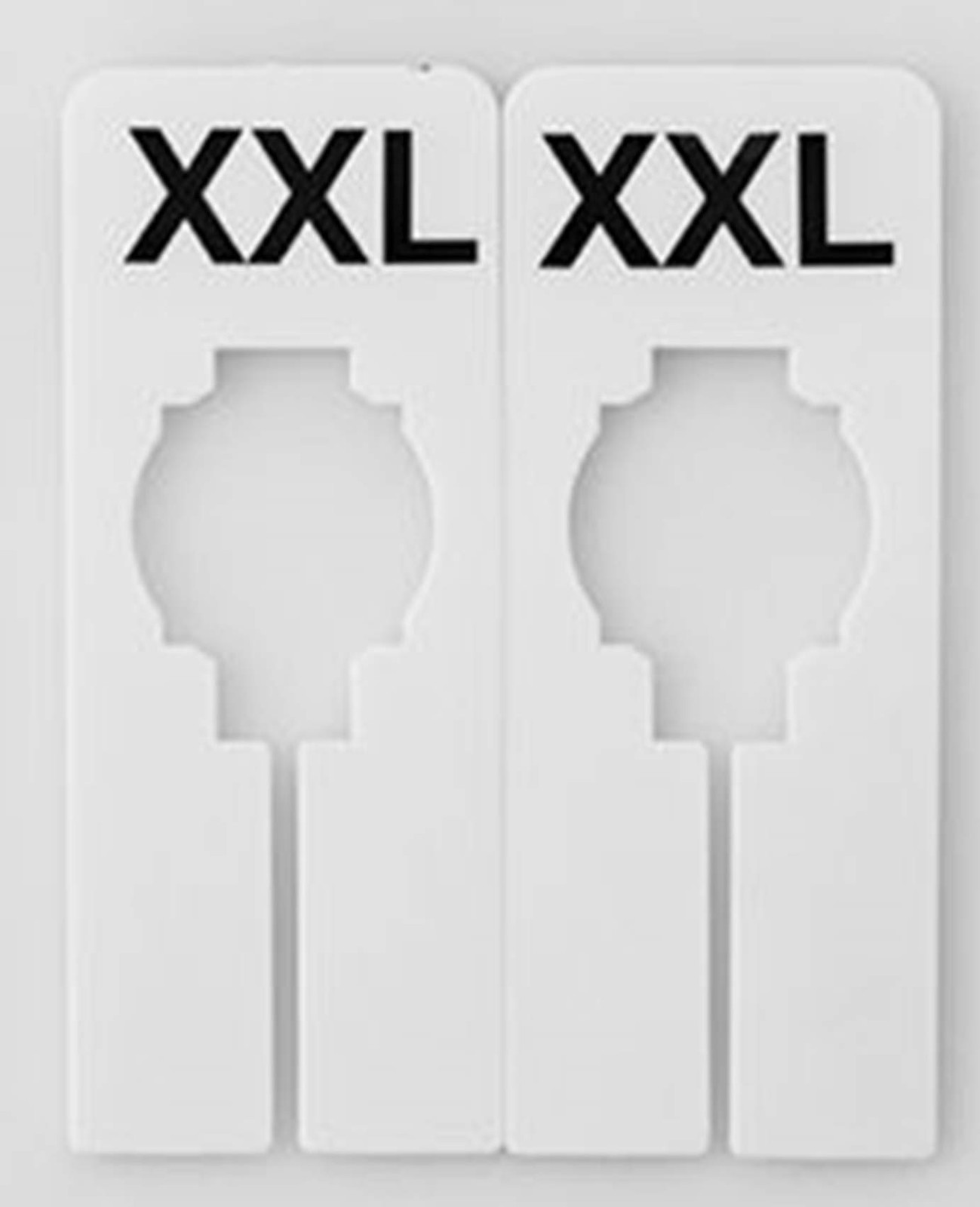 NAHANCO QSDWBKIT3, White Rectangular Clothing Size Dividers with Black Print …