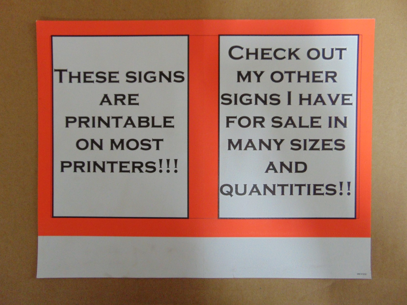 200 Blank 5.5″ x 7″ Orange Border Business Retail Sale Sign Cards, Printable!