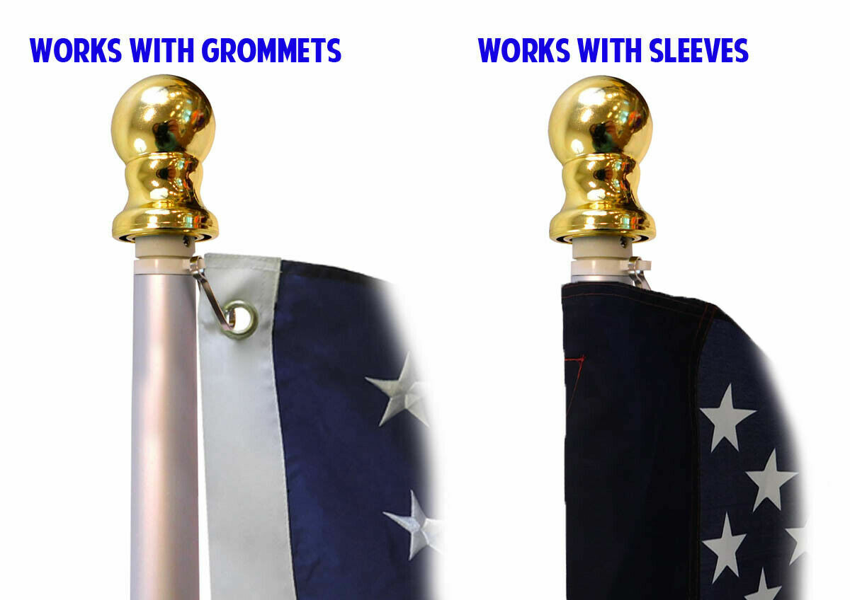 6ft Flag Pole Tangle Free Flag Pole Spinning Residential Wall Pole Kit Bracket S