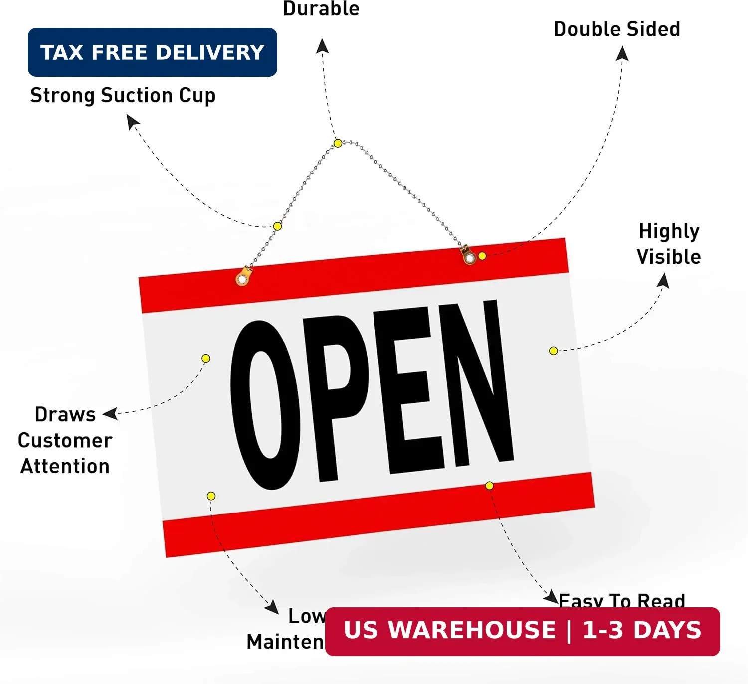 2 Pack Business Hours Sign Open Closed Glass Door Customizable Store Hours Sign