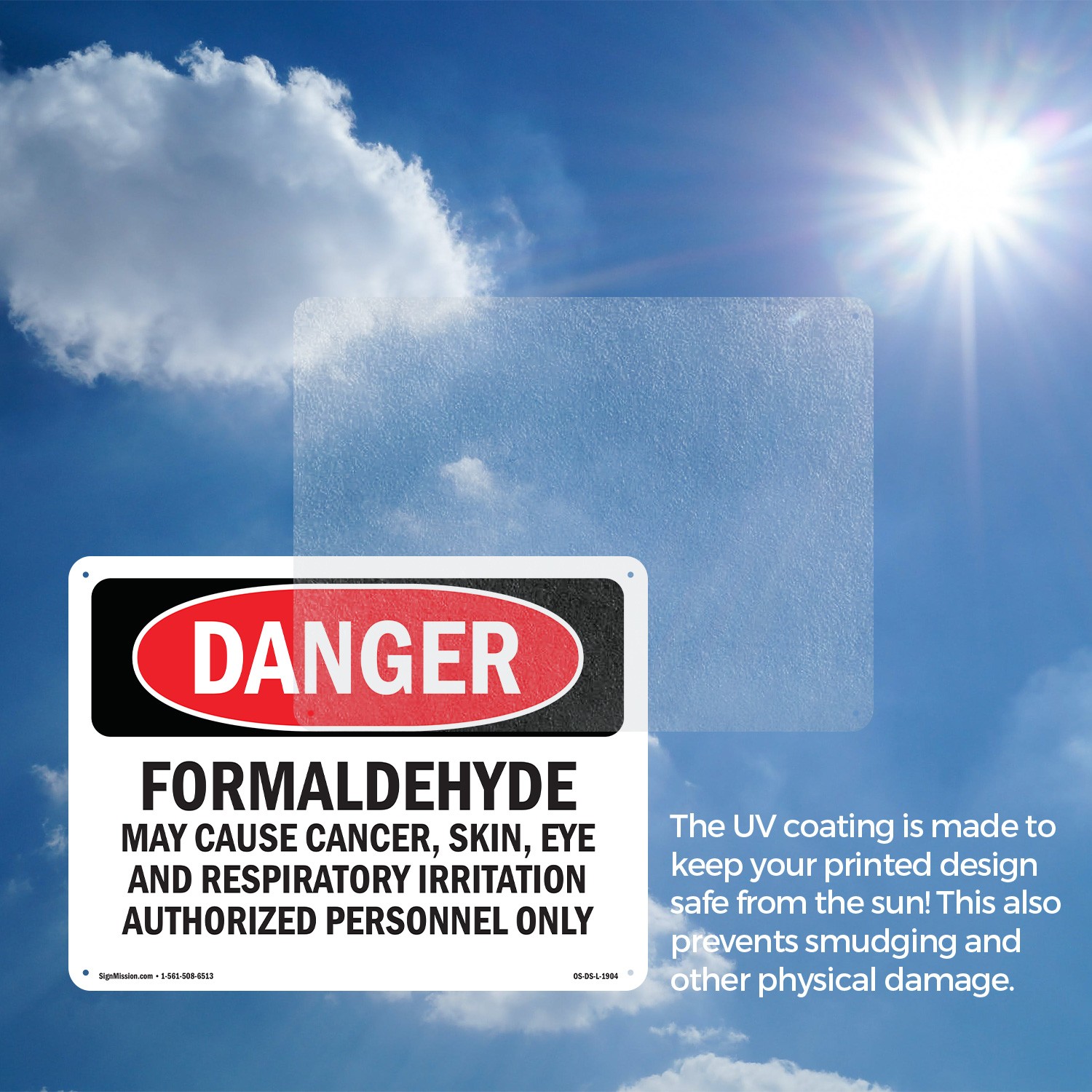 Formaldehyde May Cause Cancer OSHA Danger Sign Metal Plastic, Decal 5 or 10 Pack