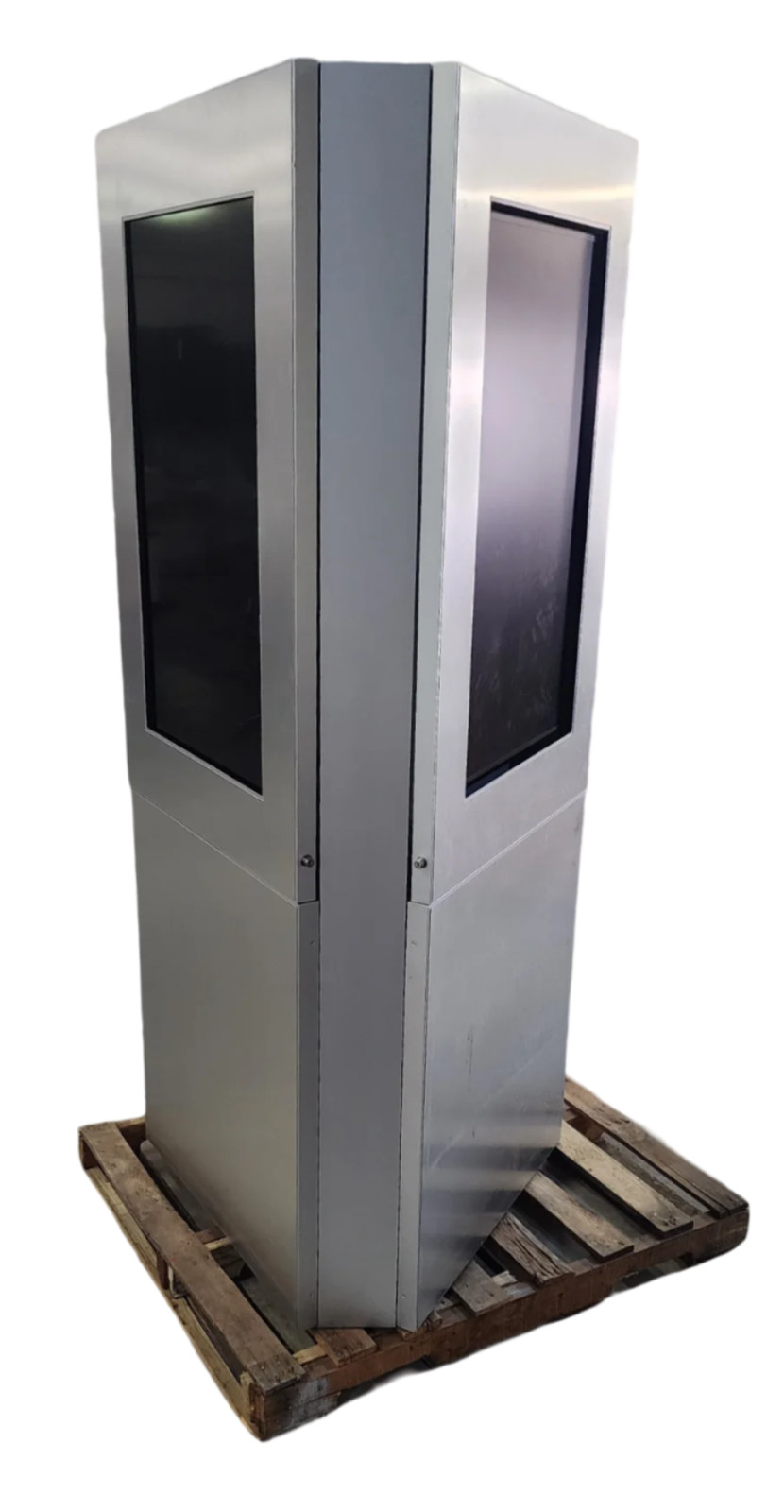 Big Floor Standing 3-Sided Portrait Indoor Kiosk Enclosure, 84″