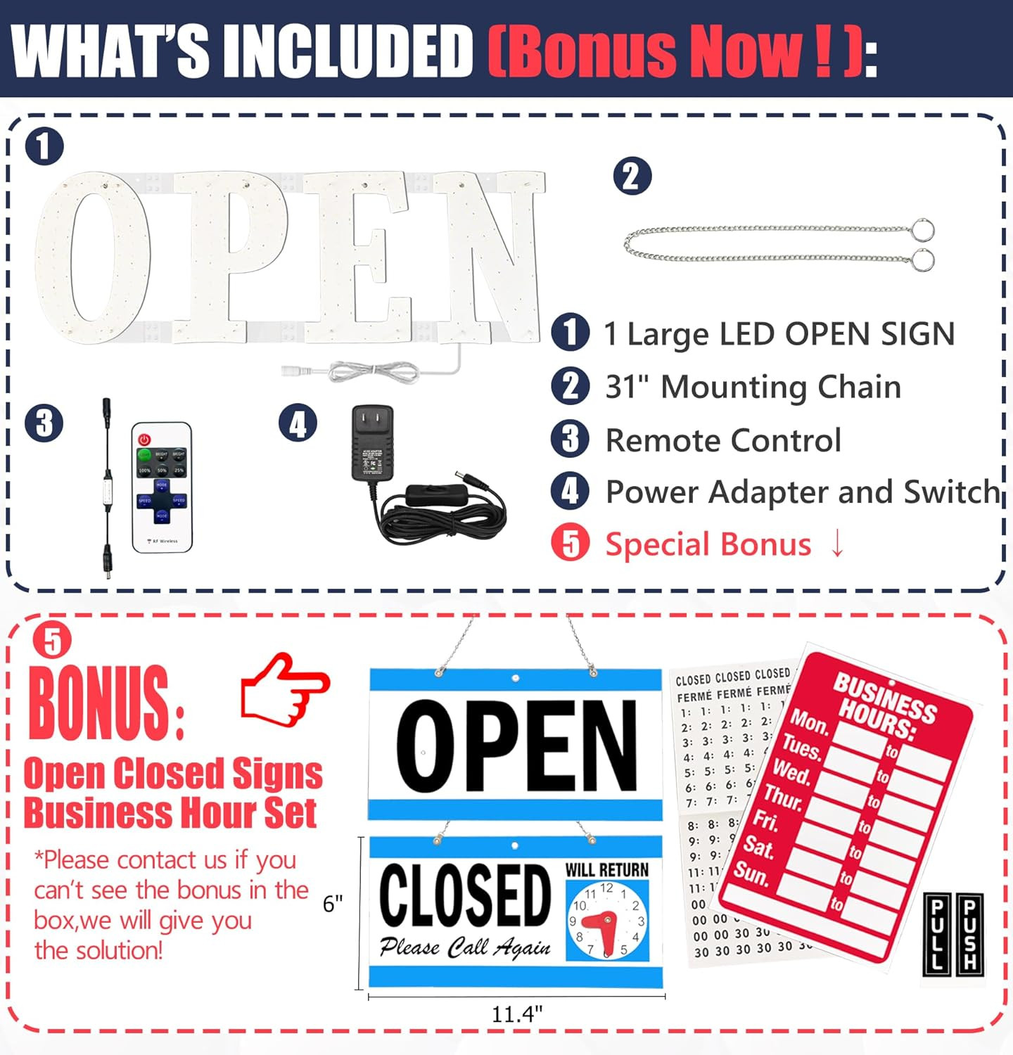 Open Signs for Business,30X10 Inch Ultra Bright Open Sign Led for Window Wall Do