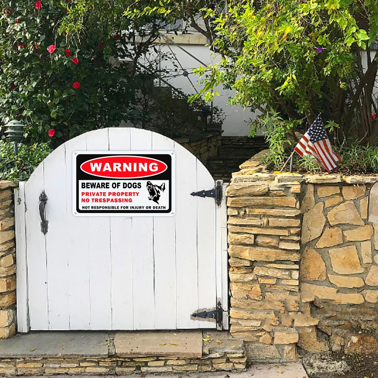3 Pack Beware of Dog Signs for Fence – 10×7 Inch, Rust Free Aluminum, Reflective