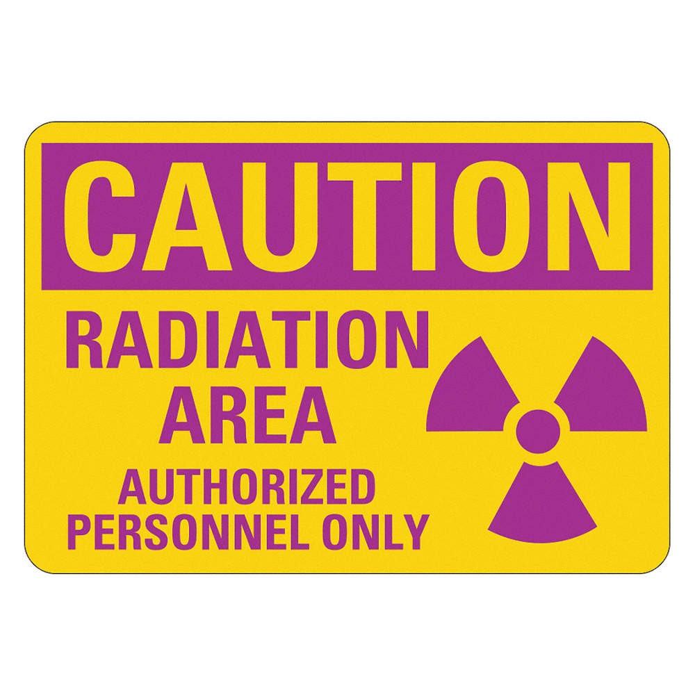 LYLE LCU1-0015-NA_10x7 Radiation Sign,7 in x 10 in,Aluminum 484J86