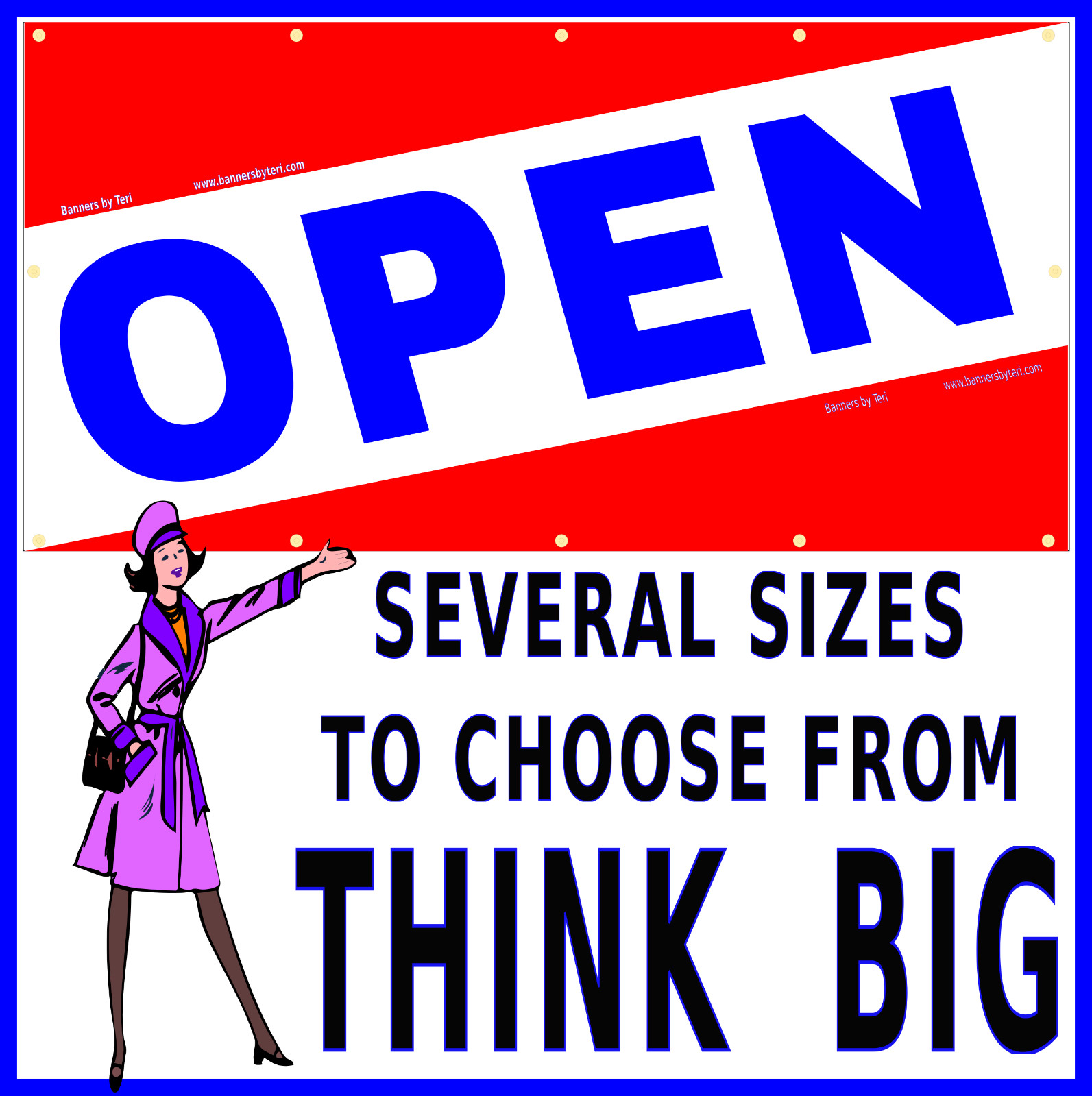 OPEN – Vinyl Banner Signs – Fast Shipping – USA MADE – HIGH QUALITY