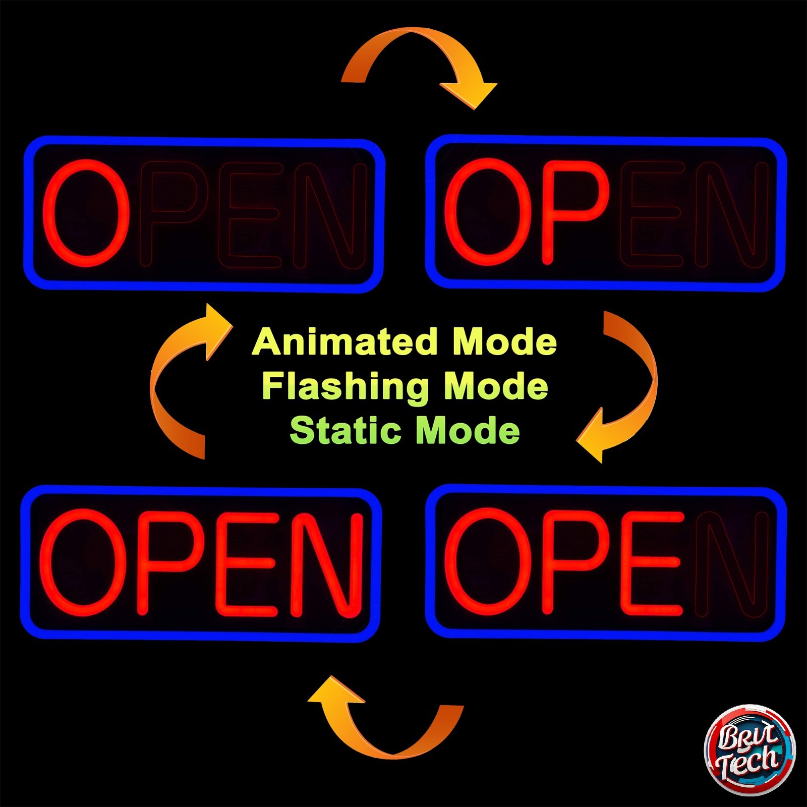 Open Sign For Business LED Neon 21″ Large Light Bright Restaurant Bar Store Shop