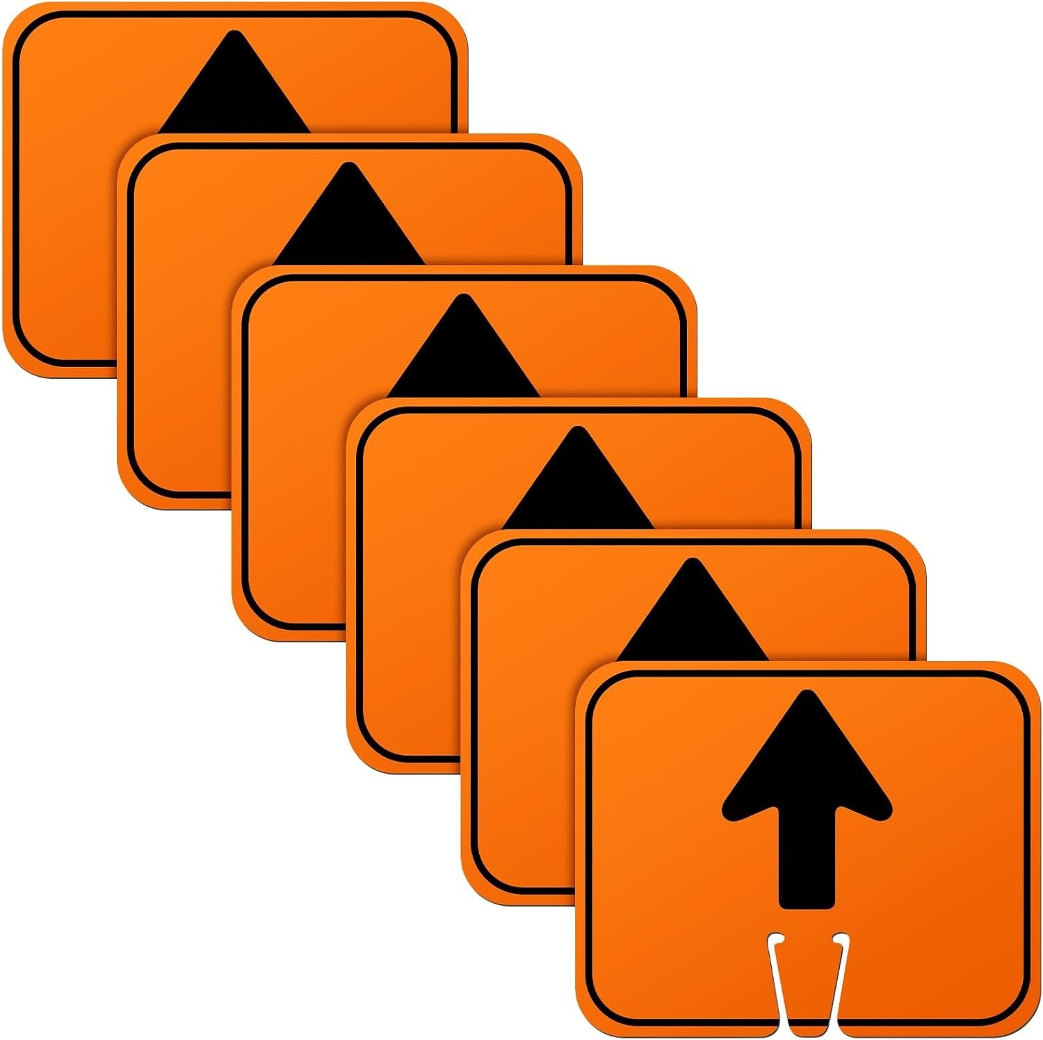 6 Pcs Traffic Arrow Orange Detour Signs, Road Cone Top Directional Left Right…