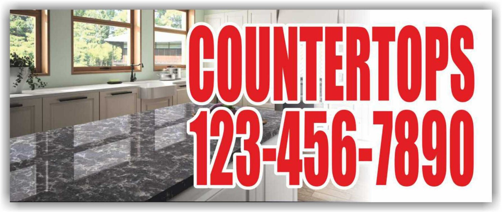 COUNTERTOPS Advertising Banner Vinyl Sign COUNTER-TOPS granite table top kitchen