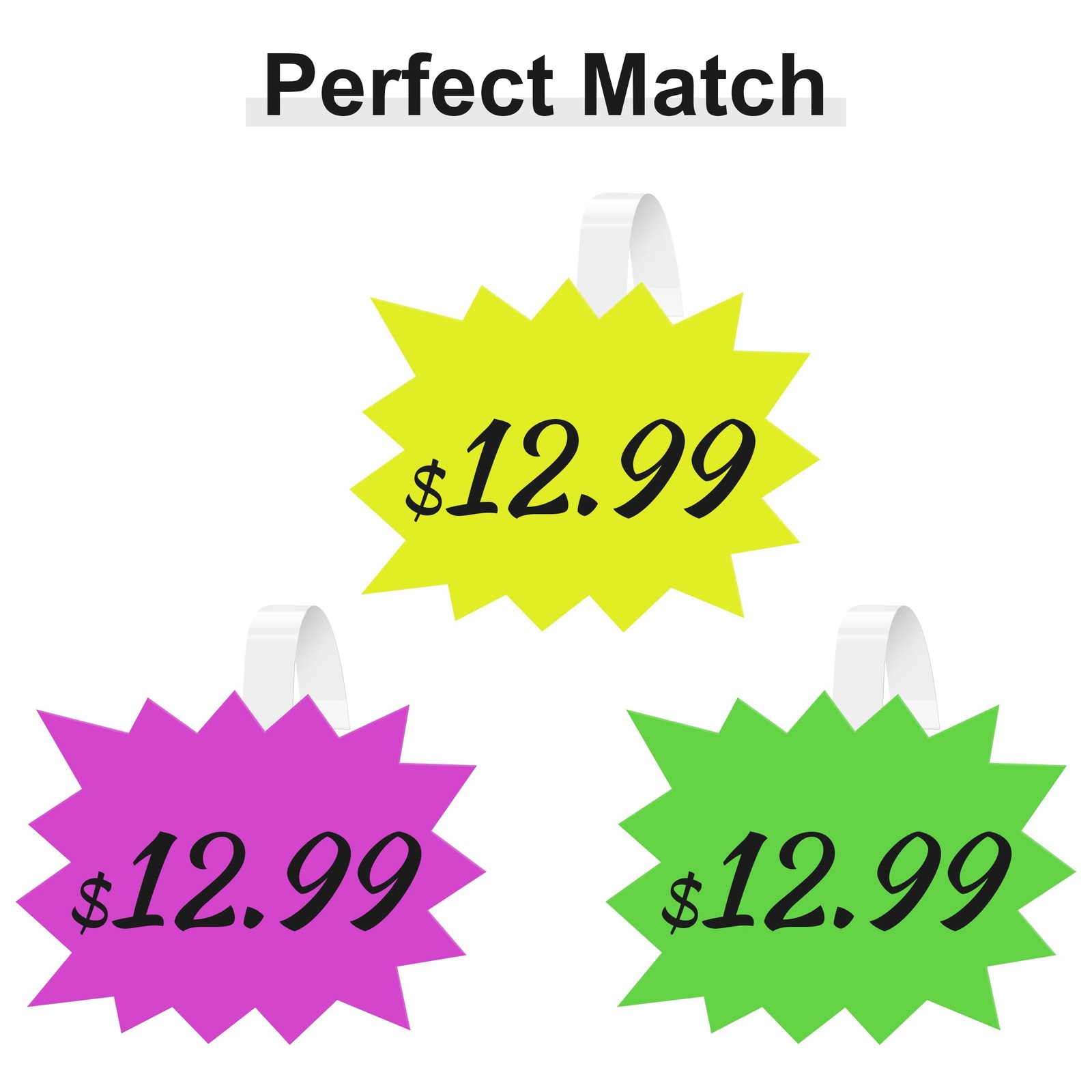 120 Fluorescent Sale Stickers, 5×6.6 Inch, Retail Garage Signs, Multicolor