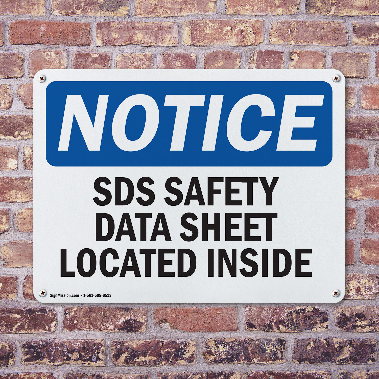 (2 Pack) SDS Safety Data Sheet Located Inside OSHA Notice Sign Decal Metal