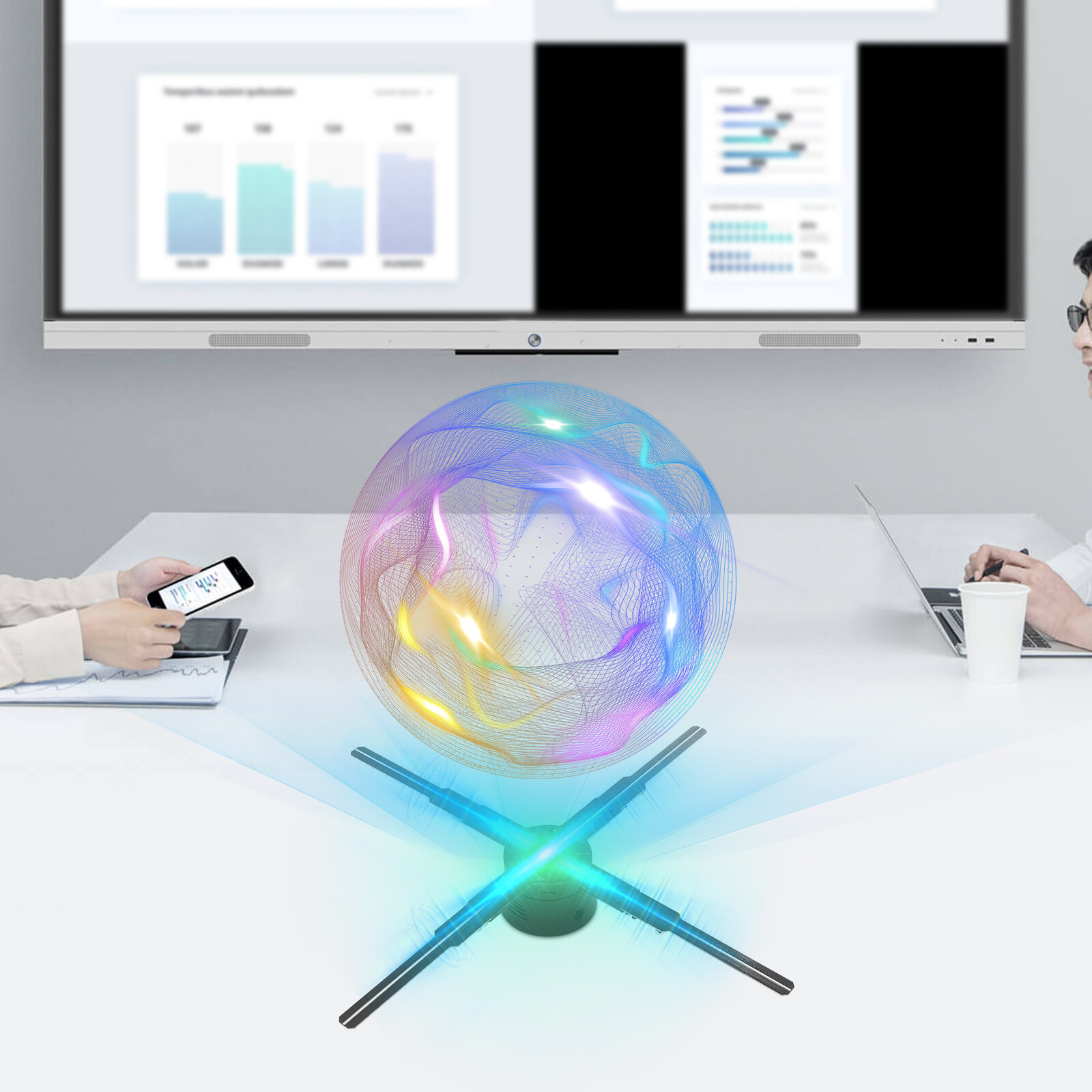 LED Hologram Fan Hologram Fan Projector with Remote 3D Hologram Display Fan USA