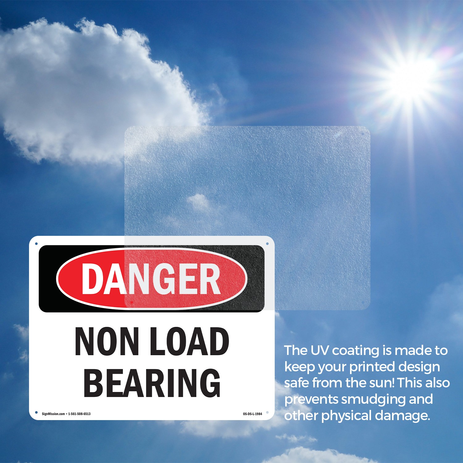 Non Load Bearing OSHA Danger Sign Metal, Plastic, Or Decal – 5 or 10 Pack