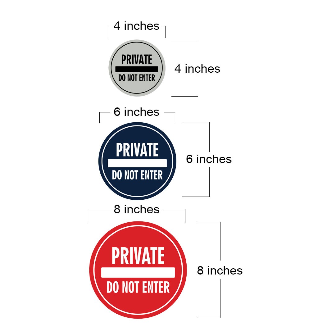 Signs ByLITA Circle Private Do Not Enter Wall or Door Sign – Multipack