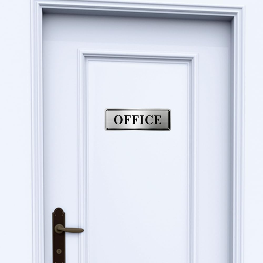 1 PC Metal Stainless Steel Office Sign Door Self Adhesive 9×3 Inch Business