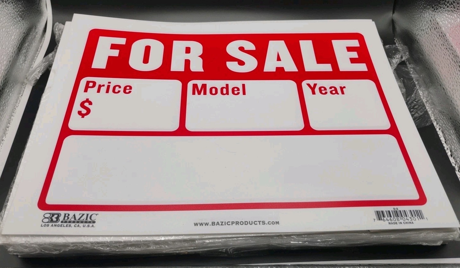 For Sale Sign 3 Pack – BAZIC 9″X 12″ High Impact & Visibility