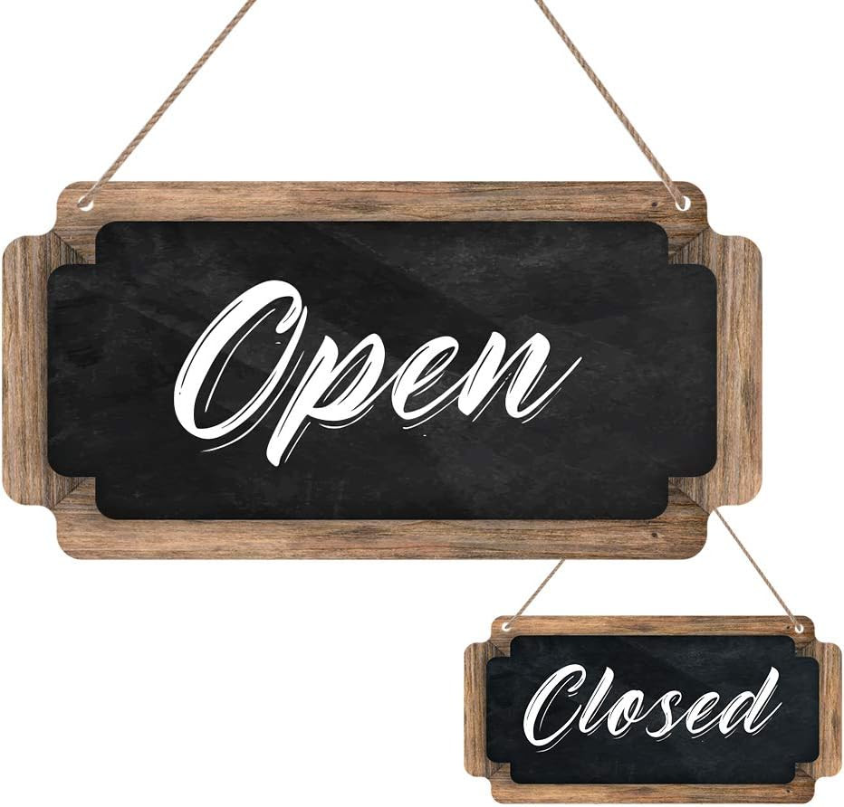 Open Signs for Business Double Sided Chalkboard Style Open Closed Sign for Store