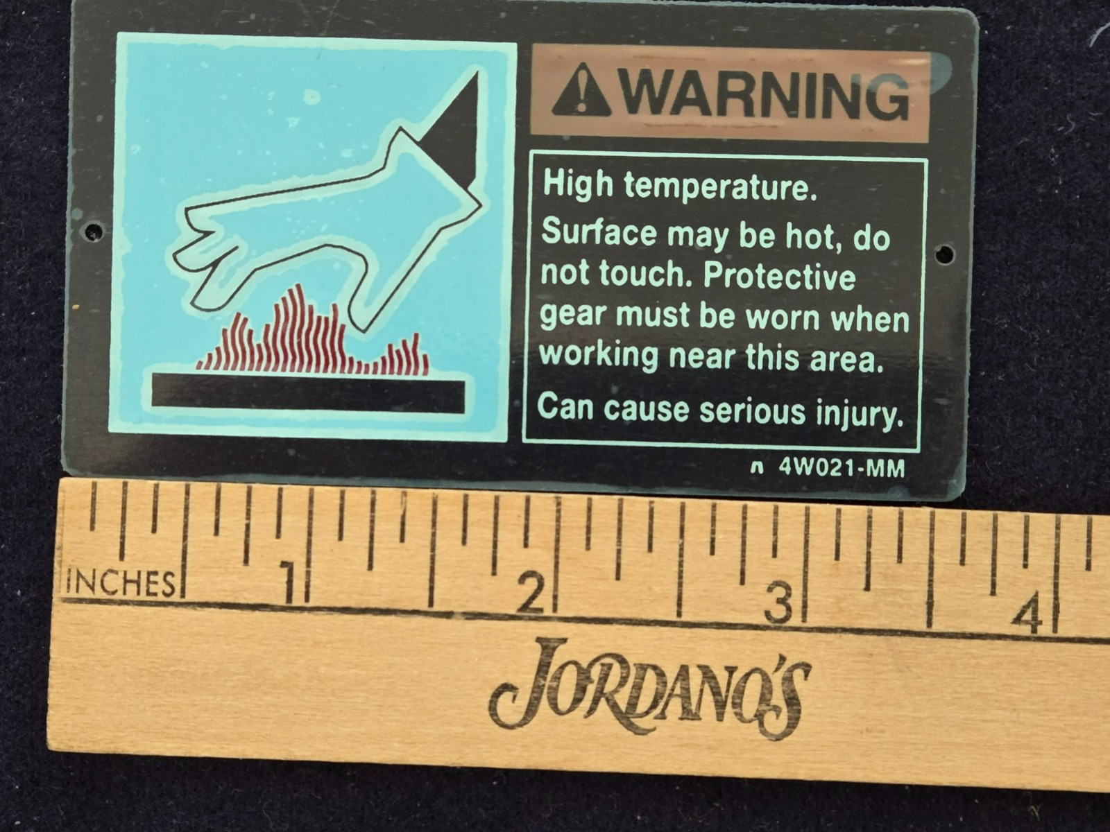 WARNING Moving High Temperature Surface Sign Or Decal 5 Pieces