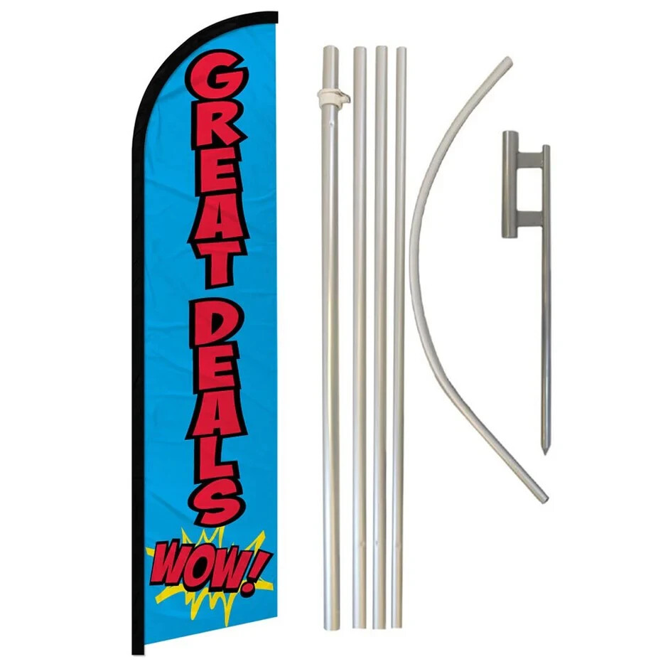 Great Deals Wow! Windless Advertising Flag & Pole Kit