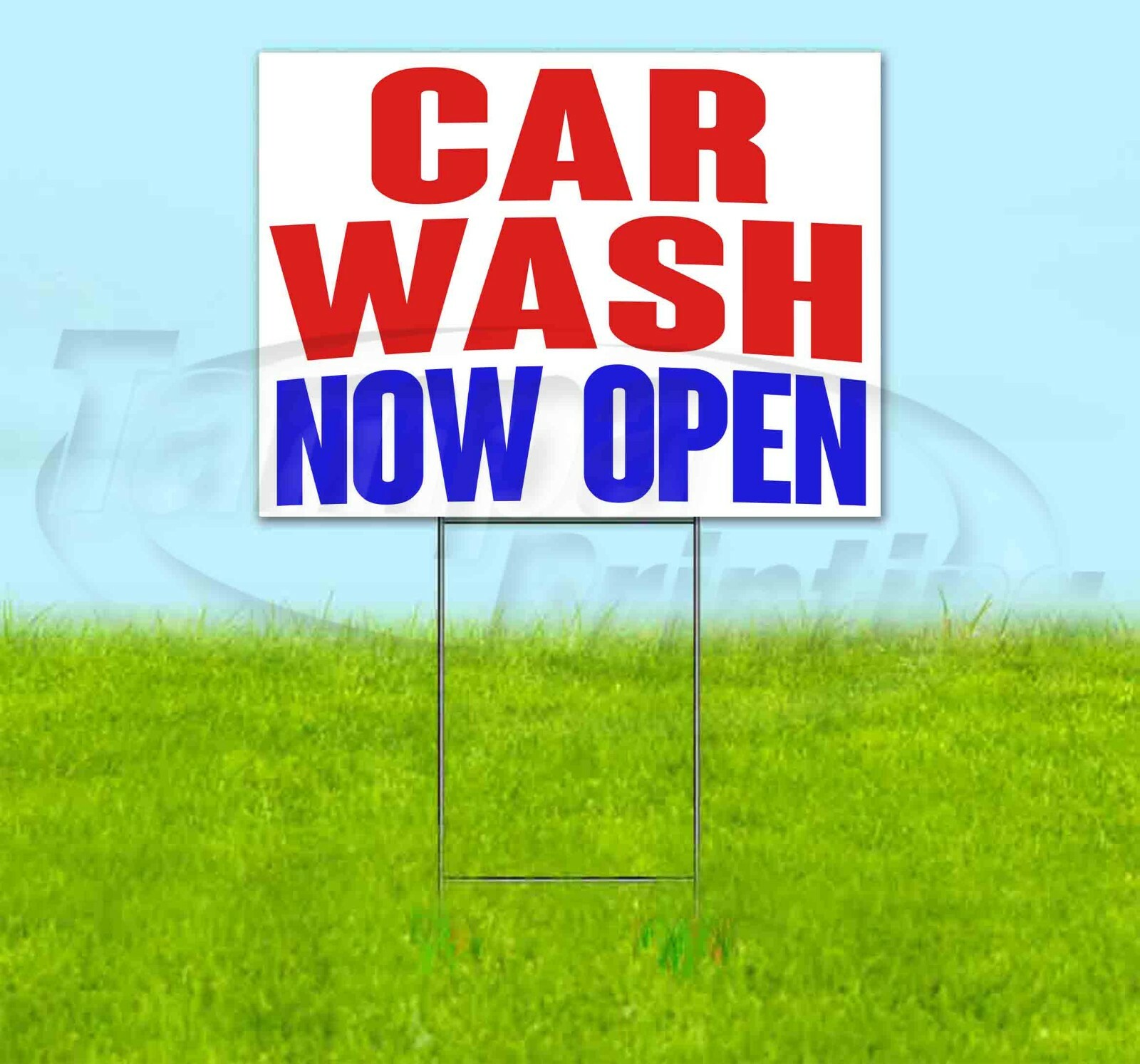 CAR WASH NOW OPEN Yard Sign Corrugated Plastic Bandit Lawn Decorations USA
