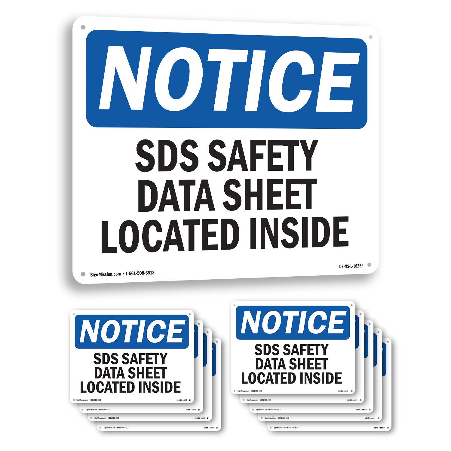 SDS Safety Data Sheet Located Inside OSHA Notice Sign Or Decal – 5 or 10 Pack