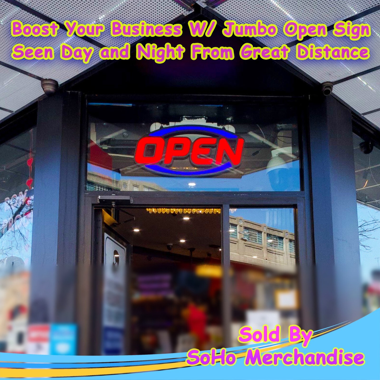 Large LED Open Sign Neon Light Bright for Restaurant Bar Pub Shop Store Business