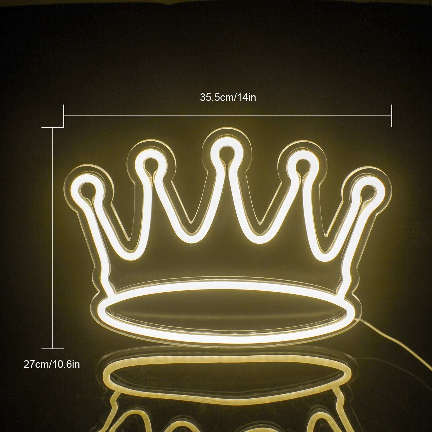 Letreros De Neón Corona Led Luz De Neón Colgante De Pared Grande Blanco Cálido