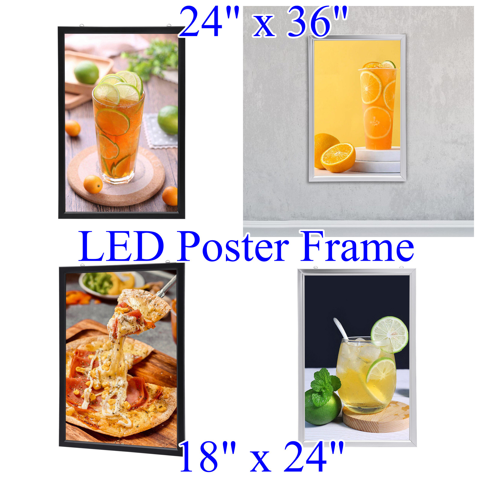 18×24″ Wall Mounted LED Backlit Movie Poster Art Picture Frame Light Box