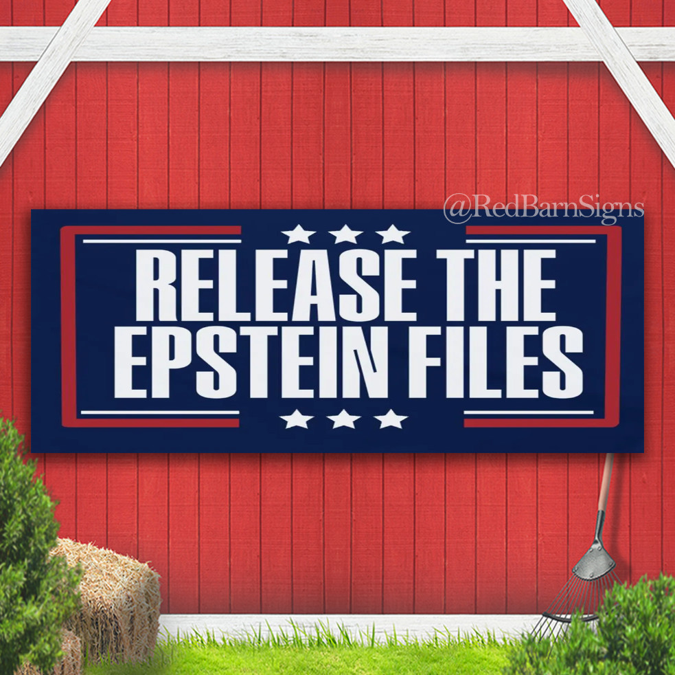 Release the Epstein Files Indoor Outdoor Banner Sign with grommets
