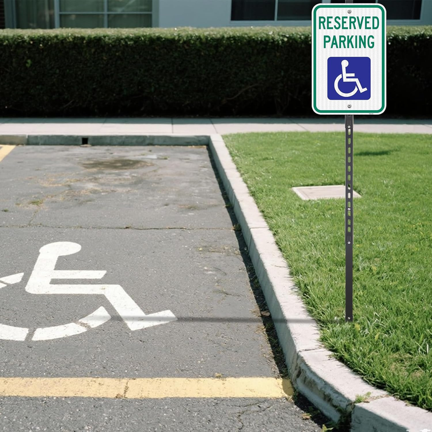 2 Pack Reflective Handicap Parking Sign with 6Ft Stake – Durable & Weatherproof