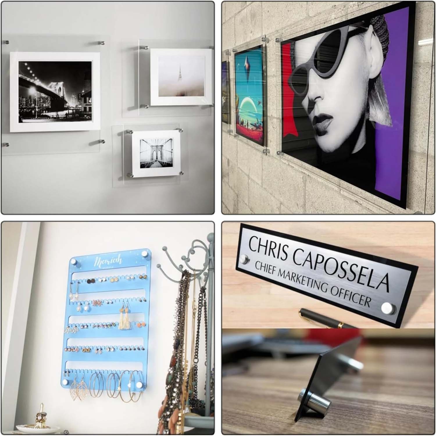 201 Stainless Steels Sign Supports Wall Mount Advertising Screw Standoff Fixings