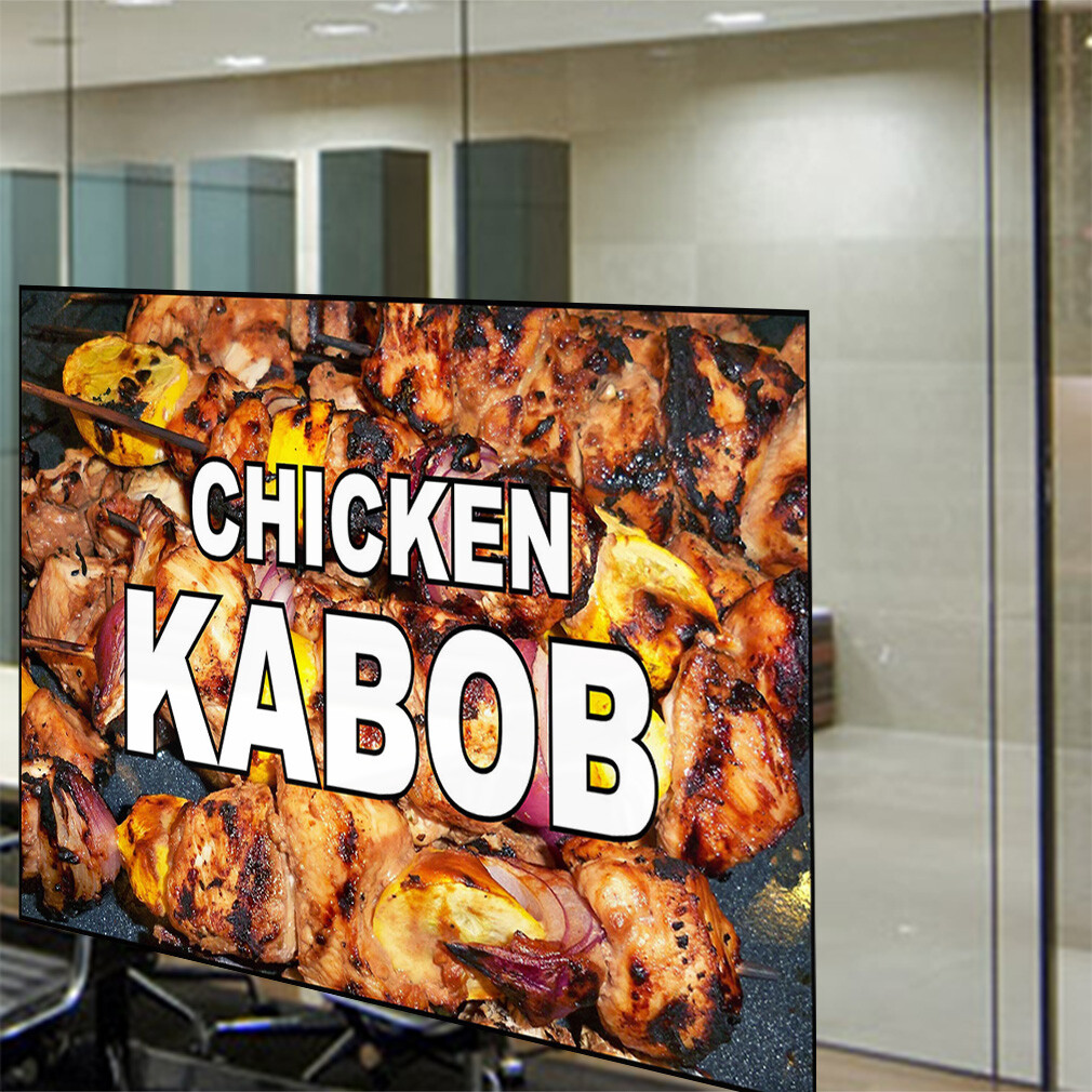 Decal Stickers Chicken Kabob Food Fair Restaurant Cafe Market Store Sign Label