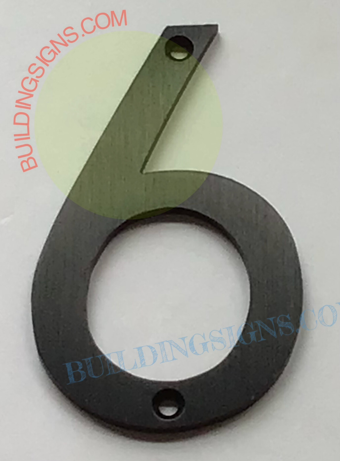 House number 6 sign (Black Aluminum, 8 inch)-Floating Mount House -REF24-1027