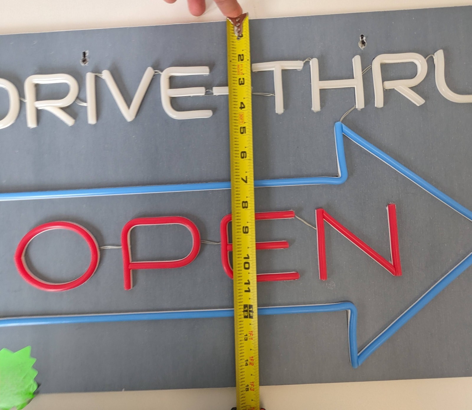 LED Light Up Drive Thru Sign 23.5inWx15inH Rubber Lettering See Video