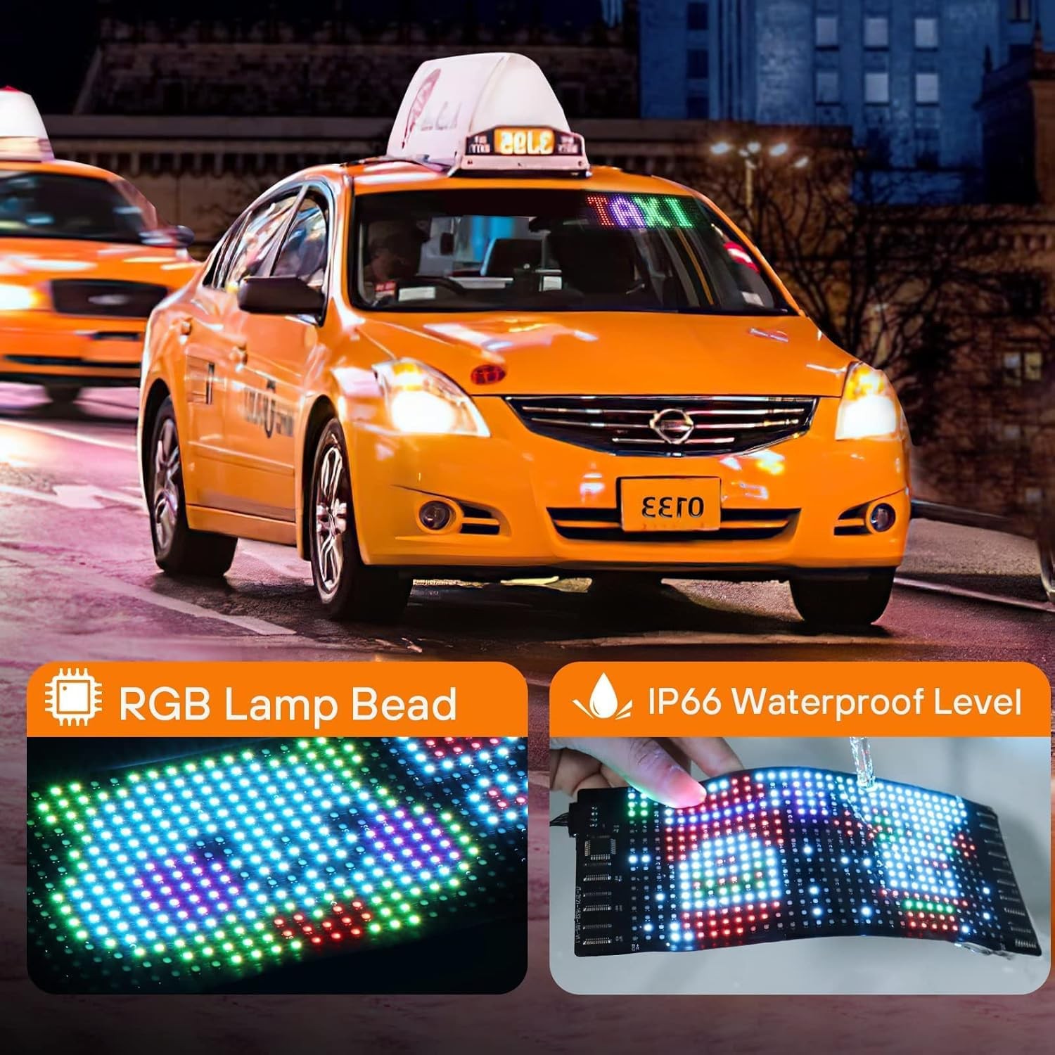 LED Sign for Car, 7”x3”Flexible LED Matrix Panel USB 5V Bluetooth Applicati…