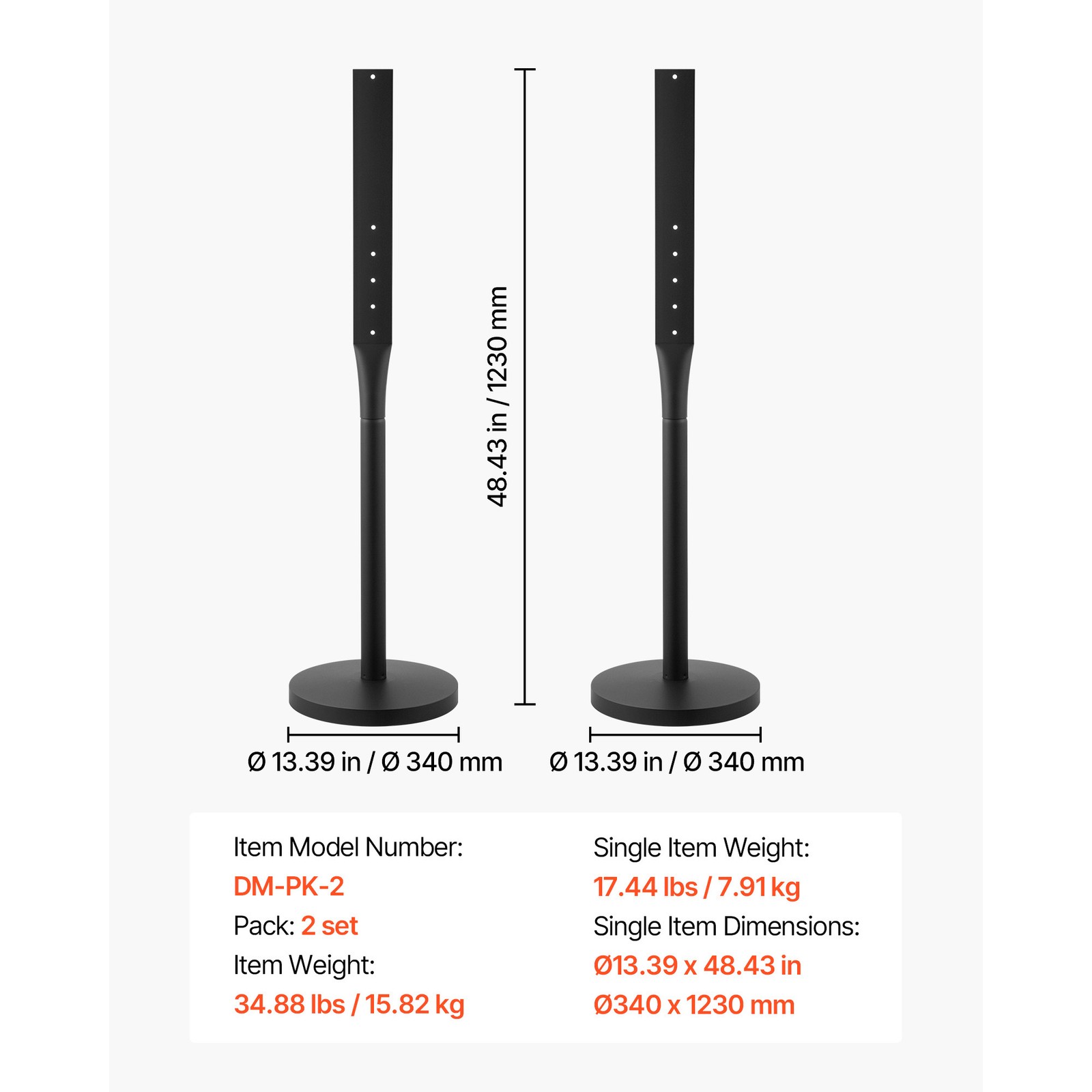 Uimoso Portable Metal Sign Stands 2-Pack, 4 ft Tall for Outdoor Parking