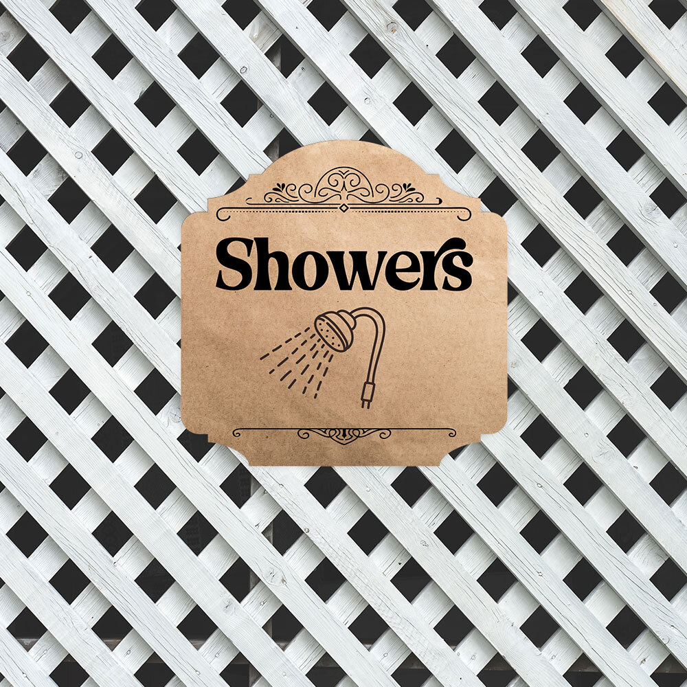 Heritage Plus Showers Wall or Door Sign | Gym Decor